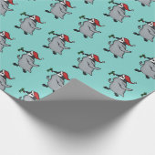 Kerstpinguïn Cadeaupapier (Hoek)
