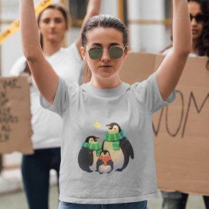 Kerstpinguïn familie - Schattigee pinguïn familie T-shirt
