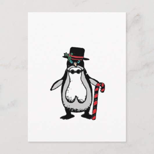 kerstpinguïn feestdagenkaart (Voorkant)