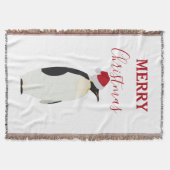 Kerstpinguin Funny Animal met Santa Hat Deken (Voorkant)