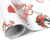 Kerstpinguïn | Gepersonaliseerd Cadeaupapier (Rol Hoek)