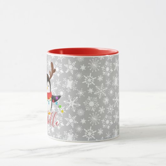 Kerstpinguïn gepersonaliseerd mok (Midden)