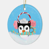 kerstpinguïn Hot Chocolade Keramisch Ornament (Links)