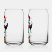 Kerstpinguïn met Muts en Suikerstok Blikvorm Glas (Links)