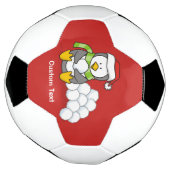Kerstpinguïn met sneeuwballen voetbal (Gedraaid)