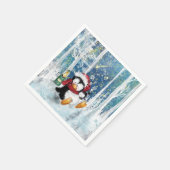 Kerstpinguïn Napkins Servet (Hoek)