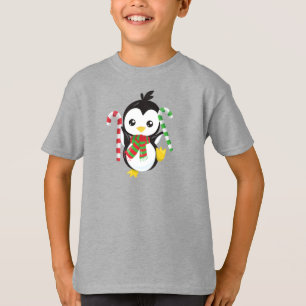 Kerstpinguïn, pinguïn met karf, snoepriet t-shirt