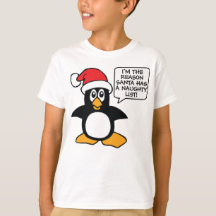 kerstpinguïn Santa Naughty List T-shirt