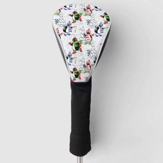 kerstpinguïn schaatsen golfheadcover (Voorkant)