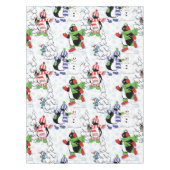 kerstpinguïn schaatsen tafelkleed (Voorkant)