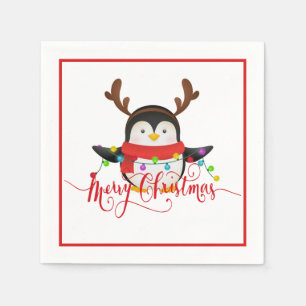 Kerstpinguïn servet