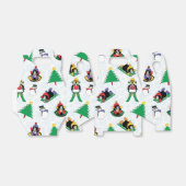 kerstpinguïn skiën bedankdoosjes (Uitgevouwen)