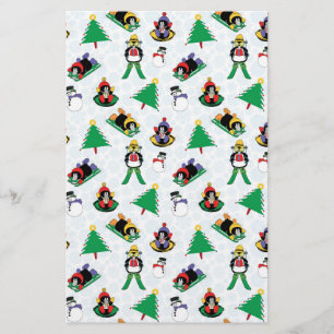 kerstpinguïn skiën briefpapier