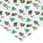 kerstpinguïn skiën korte tafelloper (Hoek)