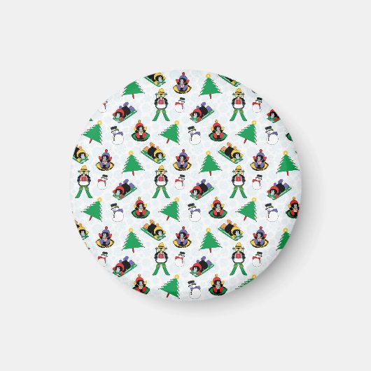 kerstpinguïn skiën magneet (Voorkant)