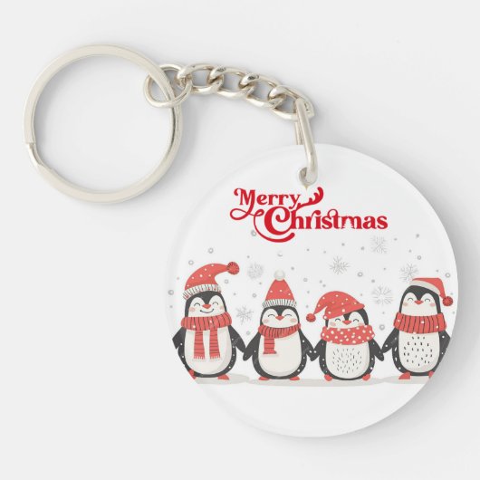 Kerstpinguïn Sleutelhanger (Voorkant)