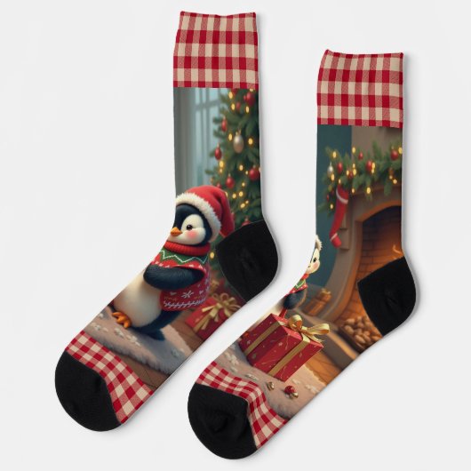 Kerstpinguïn Sokken (Links)