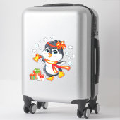 Kerstpinguïn Sticker (Koffer)