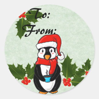 Kerstpinguïn van en naar Stickers