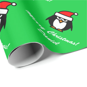 kerstpinguïn, verpakkingspapier cadeaupapier