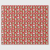 Kerstpinguïnachtergrond Cadeaupapier (Vlak)