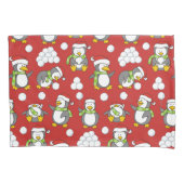 Kerstpinguïnachtergrond Kussensloop (Voorkant)