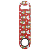 Kerstpinguïnachtergrond Speed Flessenopener (Voorkant)