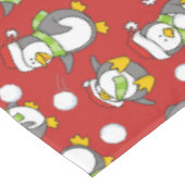 Kerstpinguïnachtergrond Tafelkleed (Gekanteld)