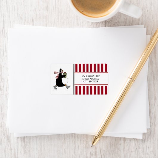 kerstpinguïns adres mailinglabels etiket (Insitu)