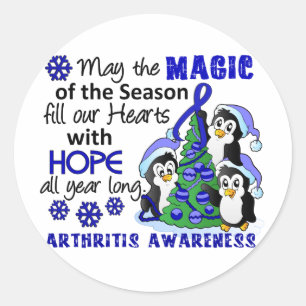 Kerstpinguïns Artritis Ronde Sticker