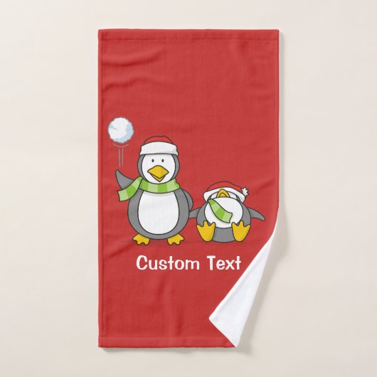 kerstpinguïns bad handdoek (Handdoek)