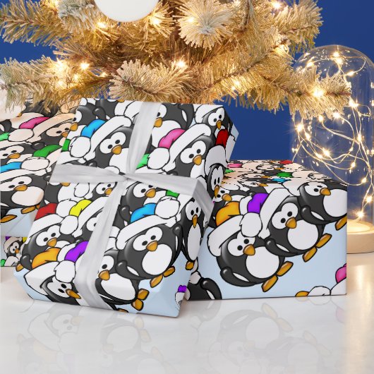 Kerstpinguïns Cadeaupapier (Feestdagen)