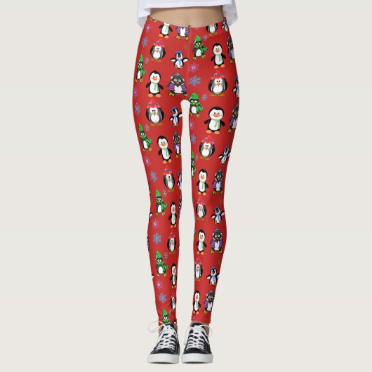 Kerstpinguïns en Snowflakes-Leggings Leggings (Voorkant)