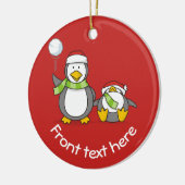 kerstpinguïns keramisch ornament (Links)