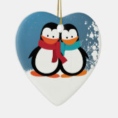 Kerstpinguïns Keramisch Ornament (Rechts)