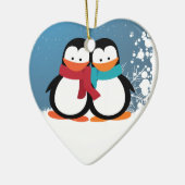 Kerstpinguïns Keramisch Ornament (Links)