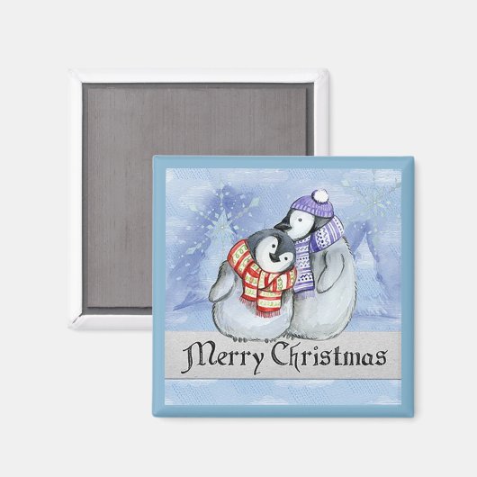 Kerstpinguins Magnet Magneet (Voorkant / Achterkant)