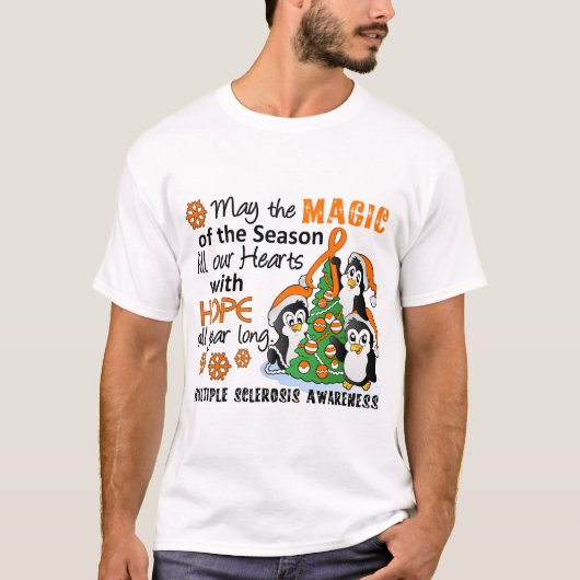 kerstpinguïns MS MS MS T-shirt (Voorkant)