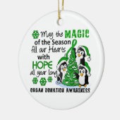 kerstpinguïns orgaandonatie keramisch ornament (Links)