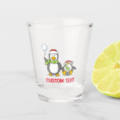 kerstpinguïns shot glas (Voorkant)