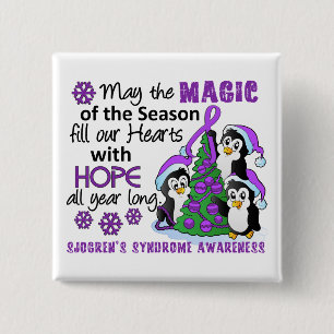 kerstpinguïns Sjogren's syndroom Vierkante Button 5,1 Cm