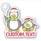 kerstpinguïns sticker (Voorkant)