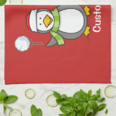 kerstpinguïns theedoek (Gevouwen)