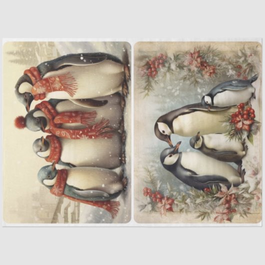 Kerstpinguïns Tissuepapier (Voorkant)