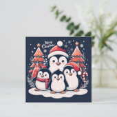 Kerstpinguïns van Rp Feestdagenkaart (Staand voorkant)
