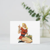 KerstPinup Feestdagenkaart (Staand voorkant)