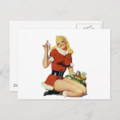 KerstPinup Feestdagenkaart (Voorkant / Achterkant)