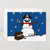 kerstpiraat Snowman Feestdagenkaart (Voorkant / Achterkant)