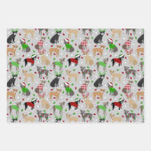 KerstPitbull-honden Inpakpapier Vel (Voorkant 3)