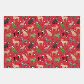 KerstPitbull-honden Inpakpapier Vel (Voorkant)